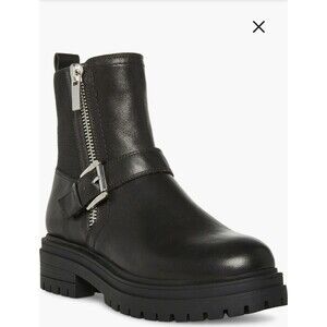 Blondo Garnet Lug Moto Waterproof Black Leather Zipper Buckle Boots Women's 11